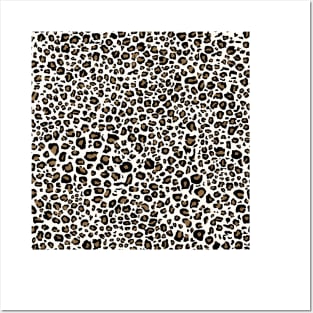 white leopard print Posters and Art